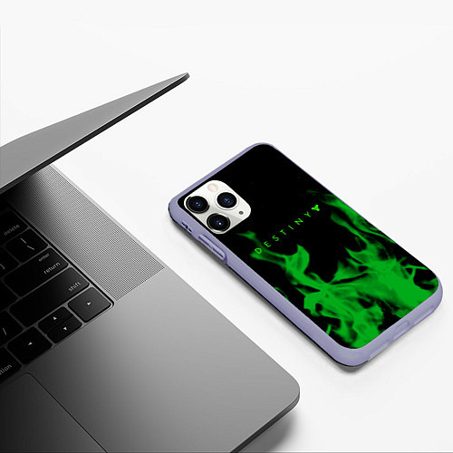 Чехол iPhone 11 Pro матовый Destiny fire green / 3D-Светло-сиреневый – фото 3