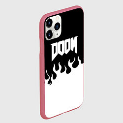 Чехол iPhone 11 Pro матовый Doom fire white, цвет: 3D-малиновый — фото 2