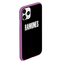 Чехол iPhone 11 Pro матовый Ramones white logo, цвет: 3D-фиолетовый — фото 2