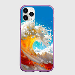 Чехол iPhone 11 Pro матовый Море пива - большая волна, цвет: 3D-фиолетовый
