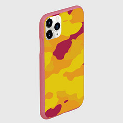 Чехол iPhone 11 Pro матовый Камуфляж золото текстура, цвет: 3D-малиновый — фото 2