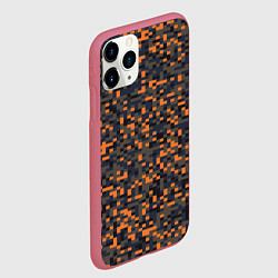 Чехол iPhone 11 Pro матовый Пиксели камуфляжная текстура, цвет: 3D-малиновый — фото 2