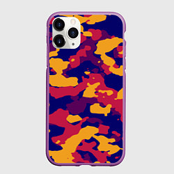 Чехол iPhone 11 Pro матовый Камуфляж армейский, цвет: 3D-фиолетовый