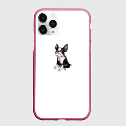 Чехол iPhone 11 Pro матовый Iggy, цвет: 3D-малиновый