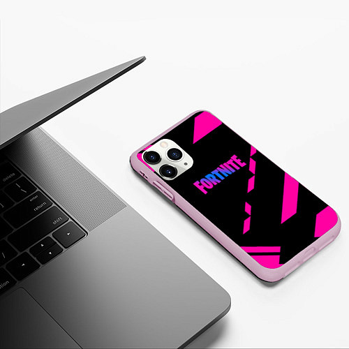 Чехол iPhone 11 Pro матовый Fortnite geometry pink / 3D-Розовый – фото 3