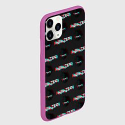Чехол iPhone 11 Pro матовый Ninja team fortnite bloger, цвет: 3D-фиолетовый — фото 2