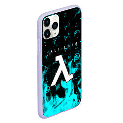 Чехол iPhone 11 Pro матовый Half life fire x portal game, цвет: 3D-светло-сиреневый — фото 2