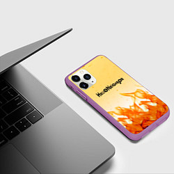 Чехол iPhone 11 Pro матовый Hello Neighbor fire orange, цвет: 3D-фиолетовый — фото 2