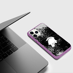 Чехол iPhone 11 Pro матовый Death stranding серые краски, цвет: 3D-фиолетовый — фото 2