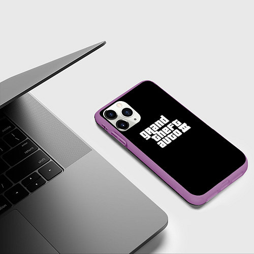 Чехол iPhone 11 Pro матовый GTA3 logo / 3D-Фиолетовый – фото 3