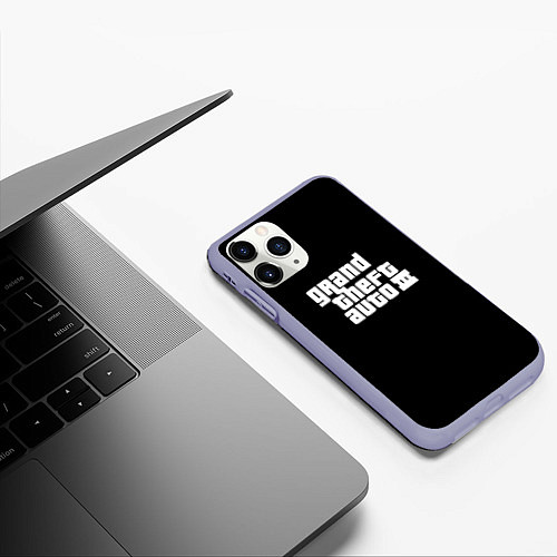 Чехол iPhone 11 Pro матовый GTA3 logo / 3D-Светло-сиреневый – фото 3