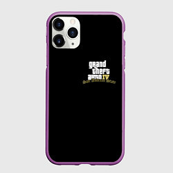 Чехол iPhone 11 Pro матовый GTA 6 logo game, цвет: 3D-фиолетовый