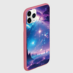 Чехол iPhone 11 Pro матовый Звездный город в космосе, цвет: 3D-малиновый — фото 2