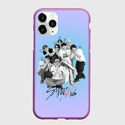 Чехол iPhone 11 Pro матовый Stray Kids family photo, цвет: 3D-фиолетовый