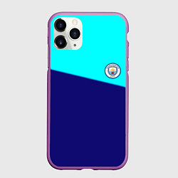 Чехол iPhone 11 Pro матовый Манчестер сити геометрия спорт, цвет: 3D-фиолетовый