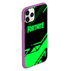 Чехол iPhone 11 Pro матовый Fortnite geometry green, цвет: 3D-фиолетовый — фото 2