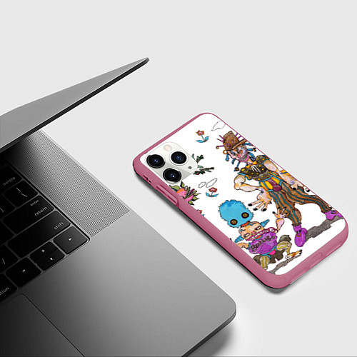 Чехол iPhone 11 Pro матовый Оинго И Боинго - JoJo спин-офф / 3D-Малиновый – фото 3