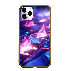 Чехол iPhone 11 Pro матовый Абстракция из блестящих камней и плит, цвет: 3D-коричневый