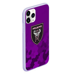 Чехол iPhone 11 Pro матовый Inter Miami logo pattern, цвет: 3D-светло-сиреневый — фото 2