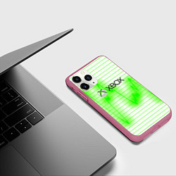 Чехол iPhone 11 Pro матовый Xbox game console, цвет: 3D-малиновый — фото 2