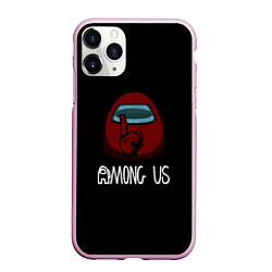 Чехол iPhone 11 Pro матовый Among us logo game, цвет: 3D-розовый