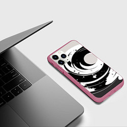 Чехол iPhone 11 Pro матовый Экспрессивная абстракция - нейроарт, цвет: 3D-малиновый — фото 2