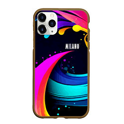 Чехол iPhone 11 Pro матовый Neon abstraction - Milano, цвет: 3D-коричневый