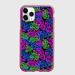 Чехол iPhone 11 Pro матовый Королева граффити, цвет: 3D-малиновый
