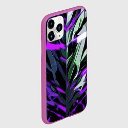 Чехол iPhone 11 Pro матовый Хаотичная чёрно-фиолетово абстракция, цвет: 3D-фиолетовый — фото 2