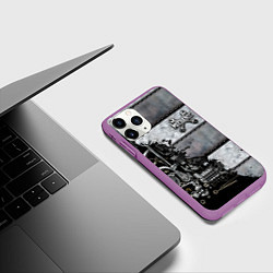 Чехол iPhone 11 Pro матовый Mechanic Iron, цвет: 3D-фиолетовый — фото 2