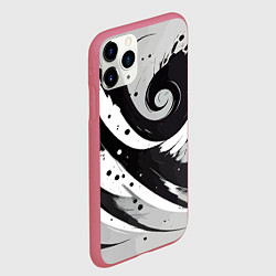 Чехол iPhone 11 Pro матовый Экспрессивная абстракция - нейроарт, цвет: 3D-малиновый — фото 2