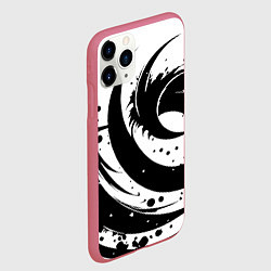 Чехол iPhone 11 Pro матовый Ai art black and white abstraction, цвет: 3D-малиновый — фото 2