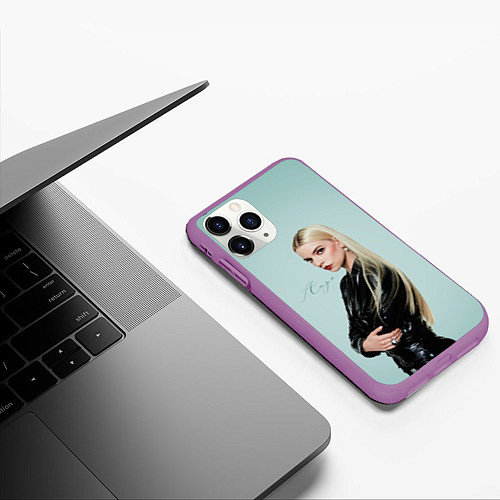 Чехол iPhone 11 Pro матовый Anya Taylor - Joy - actress / 3D-Фиолетовый – фото 3