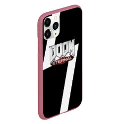 Чехол iPhone 11 Pro матовый Doom eternal geometry white, цвет: 3D-малиновый — фото 2