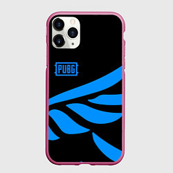 Чехол iPhone 11 Pro матовый PUBG крылья, цвет: 3D-малиновый