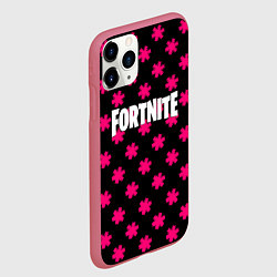 Чехол iPhone 11 Pro матовый Fortnite snowflake pattern, цвет: 3D-малиновый — фото 2