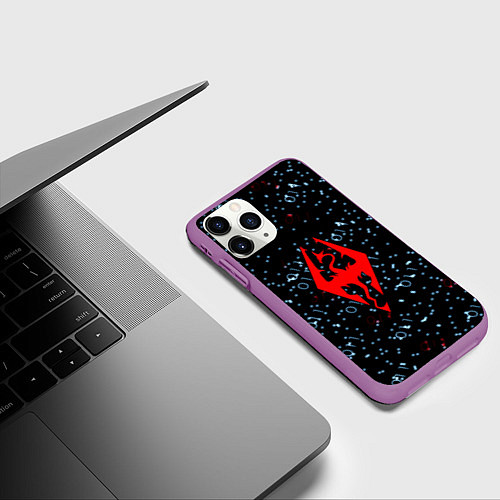 Чехол iPhone 11 Pro матовый The Elder Scrolls Online / 3D-Фиолетовый – фото 3