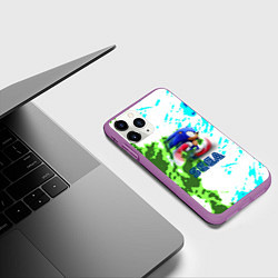 Чехол iPhone 11 Pro матовый Sonic sega game, цвет: 3D-фиолетовый — фото 2
