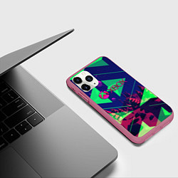 Чехол iPhone 11 Pro матовый Xbox green geometry, цвет: 3D-малиновый — фото 2