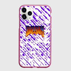 Чехол iPhone 11 Pro матовый Doom neon retro, цвет: 3D-малиновый