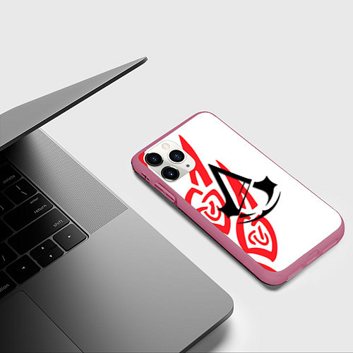 Чехол iPhone 11 Pro матовый Assassins Creed wild / 3D-Малиновый – фото 3