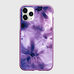 Чехол iPhone 11 Pro матовый Синие и фиолетовые космические абстрактные узоры т, цвет: 3D-фиолетовый