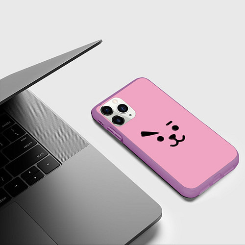Чехол iPhone 11 Pro матовый BT21 Cooky / 3D-Фиолетовый – фото 3