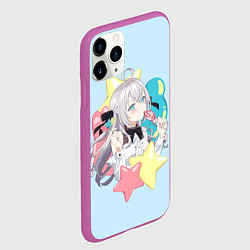 Чехол iPhone 11 Pro матовый Алиса - Аля иногда кокетничает со мной по-русски, цвет: 3D-фиолетовый — фото 2