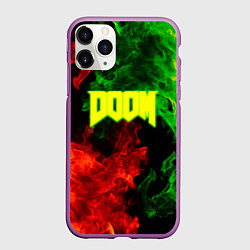 Чехол iPhone 11 Pro матовый Doom Eternal fire, цвет: 3D-фиолетовый