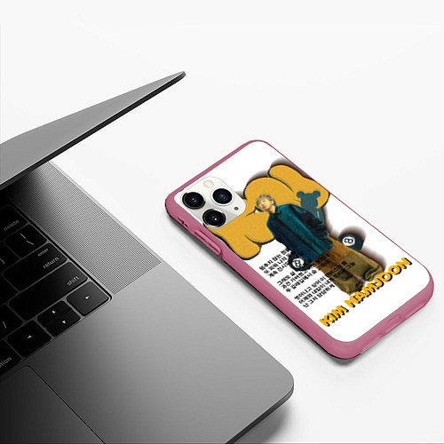 Чехол iPhone 11 Pro матовый RM БТС / 3D-Малиновый – фото 3