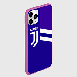 Чехол iPhone 11 Pro матовый Juventus sport geometry line, цвет: 3D-фиолетовый — фото 2
