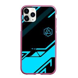 Чехол iPhone 11 Pro матовый Linkin park geometry, цвет: 3D-малиновый