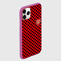 Чехол iPhone 11 Pro матовый Arsenal текстура клетка, цвет: 3D-фиолетовый — фото 2