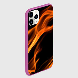 Чехол iPhone 11 Pro матовый Языки пламени текстура, цвет: 3D-фиолетовый — фото 2